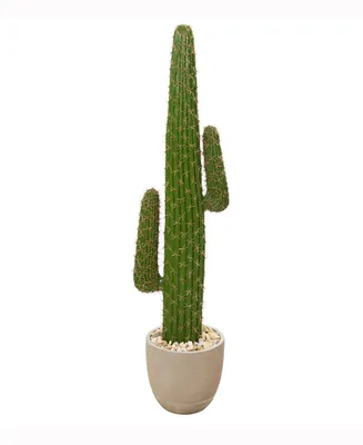 Nearly Natural 56in. Cactus Artificial Plant in Sandstone Planter