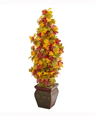 Nearly Natural 40in. Autumn Maple Artificial Tree in Decorative Planter