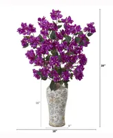 Nearly Natural 39in. Bougainvillea Artificial Arrangement in Decorative Vase