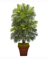 Nearly Natural 56in. Areca Palm Artificial Plant in Brown Planter
