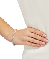 Diamond Heart Link Bracelet (1/10 ct. t.w.) Available Sterling Silver or 18k Gold-plated