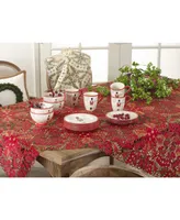 Saro Lifestyle Panettone Collection Holiday Christmas Tree Cutwork Table Runner