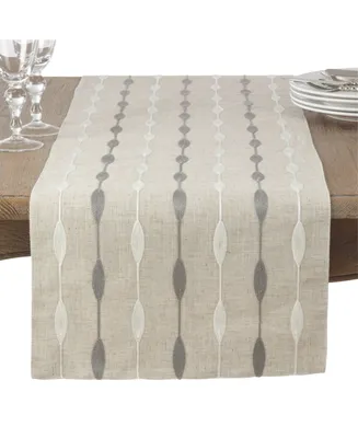 Saro Lifestyle Modern Embroidered Design Table Runner