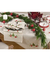 Saro Lifestyle Embroidered Christmas Tree Table Runner