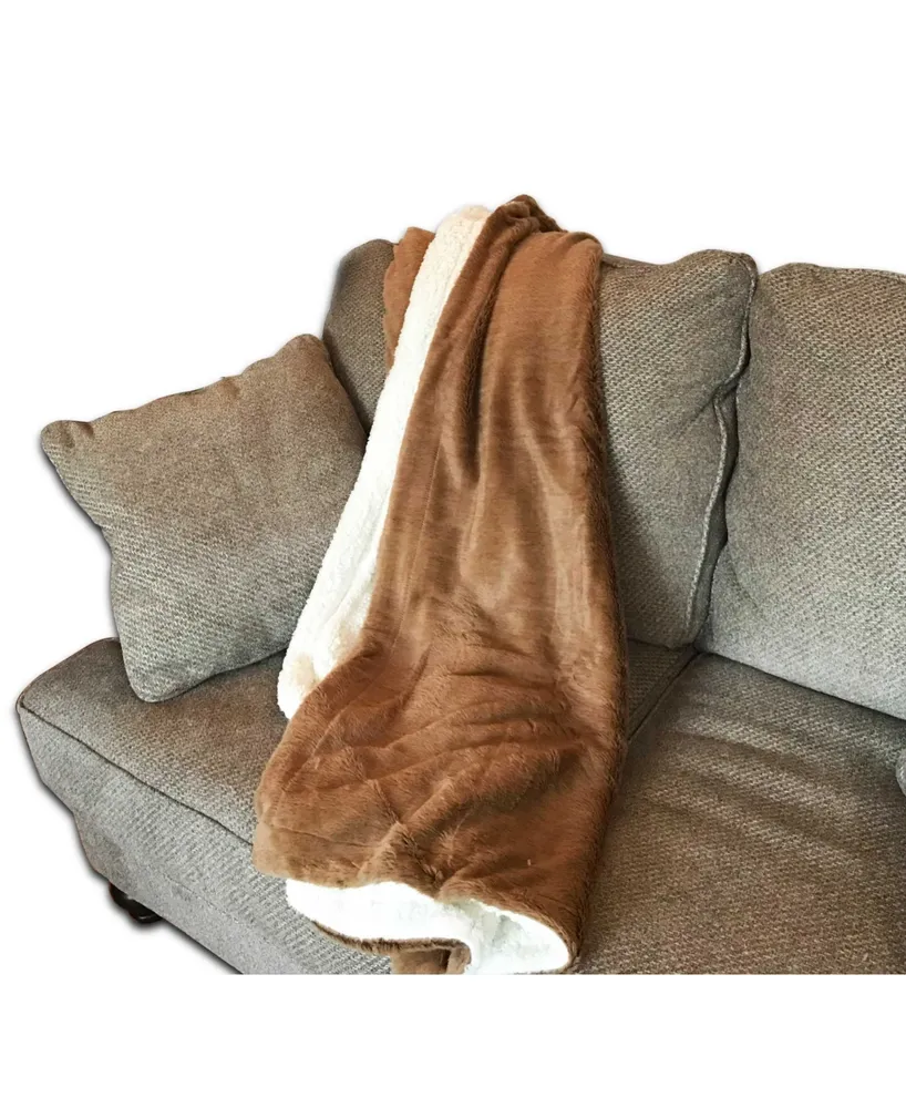 Happycare Textiles Luxury Reverse to Sherpa Throw
