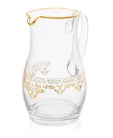 Classic Touch Glass Water Pitcher with Rich Gold-Tone Design