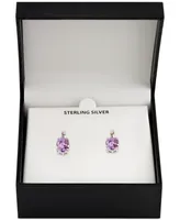 Amethyst Oval Leverback Earrings (4-3/4 ct. t.w.) in Sterling Silver