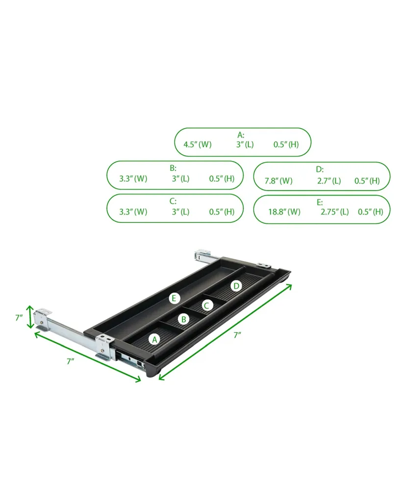 Mind Reader Under Desk Keyboard Organizer, Keyboard Tray