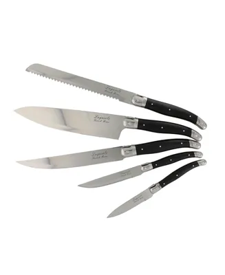 French Home Laguiole 5 Piece Kitchen Knife Set plus Magnetic Display.