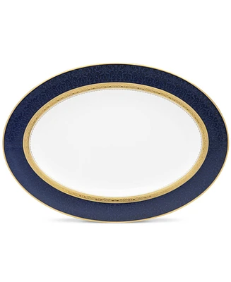 Noritake Odessa Cobalt Gold Oval Platter