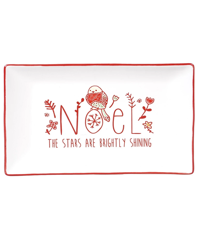 Certified International Holiday Greetings Rectangular Platter