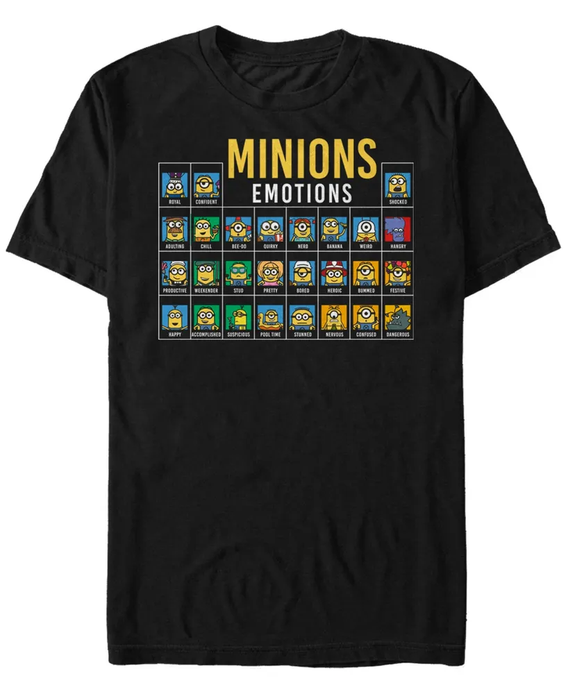 Fifth Sun Men's Minions Periodic Table of Emotions Short Sleeve T- shirt