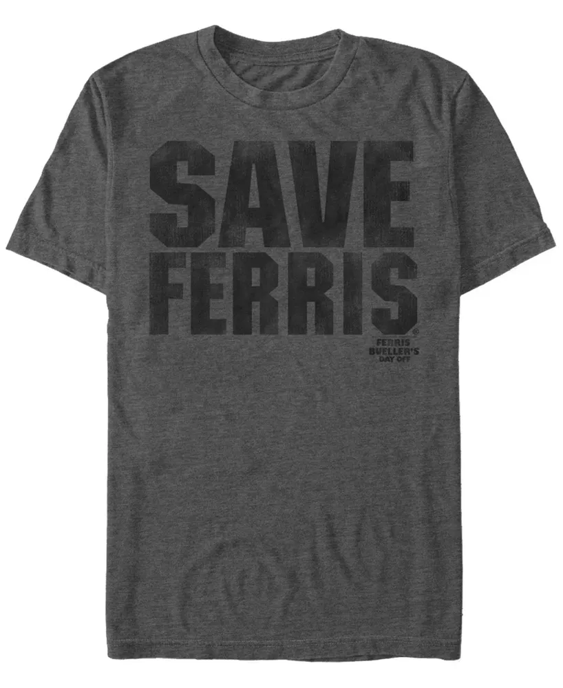 Fifth Sun Men's Distressed Save Ferris Text Short Sleeve T- shirt