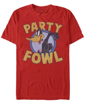 Fifth Sun Looney Tunes Men's Daffy Duck Party Fowl Short Sleeve T-Shirt