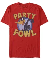 Fifth Sun Looney Tunes Men's Daffy Duck Party Fowl Short Sleeve T-Shirt