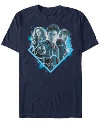 Fifth Sun Harry Potter Men's Ron Harry Hermione Lightning Trio Short Sleeve T-Shirt