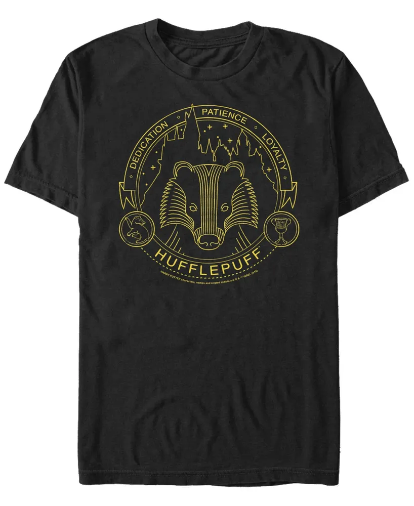 Fifth Sun Harry Potter Men's Hogwarts House Animals Mystic Wash Shield Short Sleeve T-Shirt