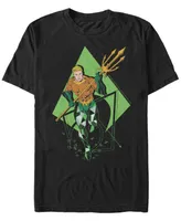 Fifth Sun Dc Men's Aquaman Geometric Running Pose Short Sleeve T-Shirt