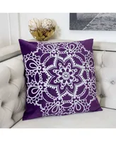 Homey Cozy Eleanor Star Mandala Square Decorative Throw Pillow