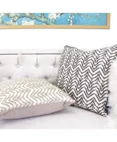 Homey Cozy Zoe Chevron Bow Square Decorative Throw Pillow