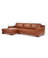 Darrium 2-Pc. Leather Sofa with Chaise, Created for Macy's