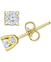 TruMiracle Diamond Stud Earrings (3/8 ct. t.w.) 14k White, Yellow, or Rose Gold