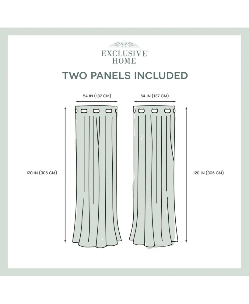 Exclusive Home Delano Indoor/Outdoor Grommet Top Curtain Panel Pair, 54" x 120"