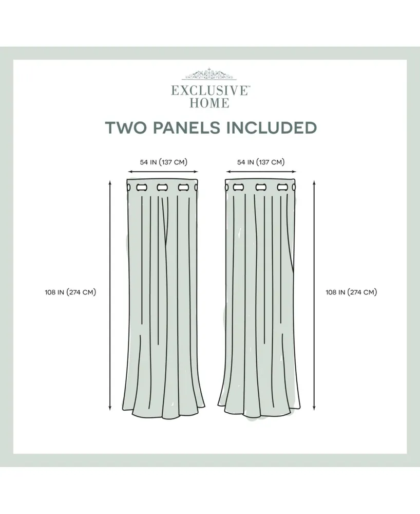 Exclusive Home Indoor/Outdoor Solid Cabana Grommet Top Curtain Panel Pair