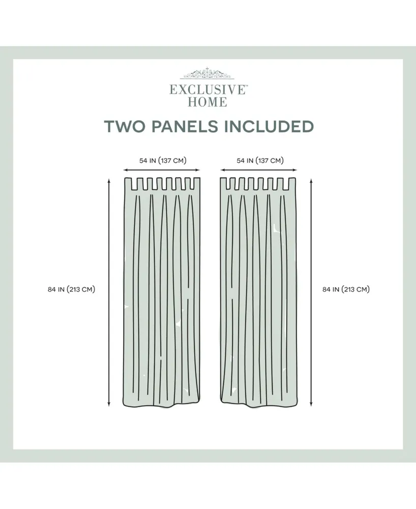 Exclusive Home Indoor/Outdoor Solid Cabana Tab Top Curtain Panel Pair
