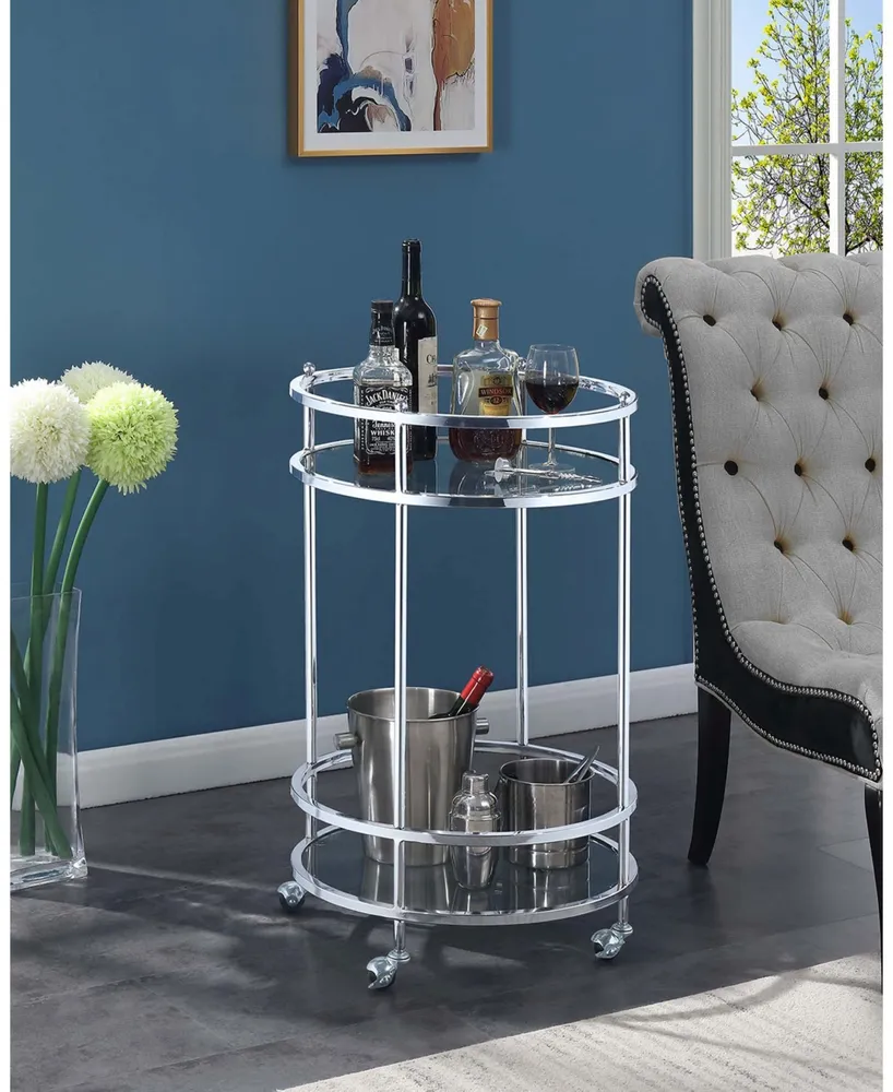 Convenience Concepts Royal Crest Bar Cart With Wheels