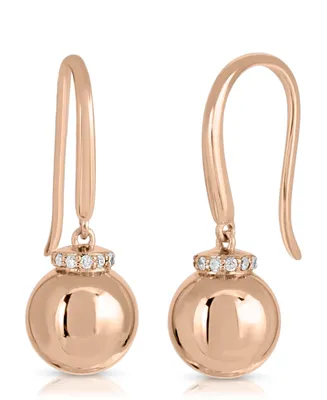 Brilliant Bubbles Diamond (1/10 ct. t.w.) Halo French Wire Earring Designed Sterling Silver, 14k Yellow Gold over Silver or Rose