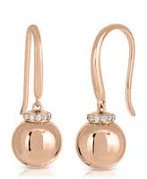 Brilliant Bubbles Diamond (1/10 ct. t.w.) Halo French Wire Earring Designed Sterling Silver, 14k Yellow Gold over Silver or Rose