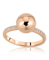 Brilliant Bubbles Diamond ( 1/10 ct. t.w. ) Side Line Ring Designed Sterling Silver, 14k Yellow Gold over Silver or Rose Ste