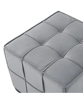 Loft Lyfe Alethea Velvet Tufted Cube Ottoman