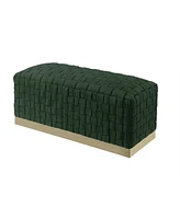 Nicole Miller Satine Woven Bench with Metal Base