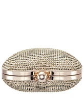 Nina Amorie Crystal Embellished Heart Minaudiere Clutch