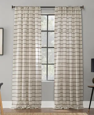 Clean Window Twill Stripe Anti-Dust Curtain Panel, 52" x 95"