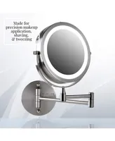 Ovente Wall Mount Led Lighted Makeup Mirror