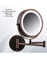 Ovente Wall Mount Led Lighted Makeup Mirror