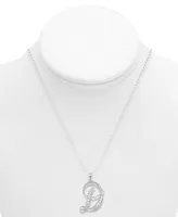 Diamond D Initial 18" Pendant Necklace (1/10 ct. t.w.) in Sterling Silver