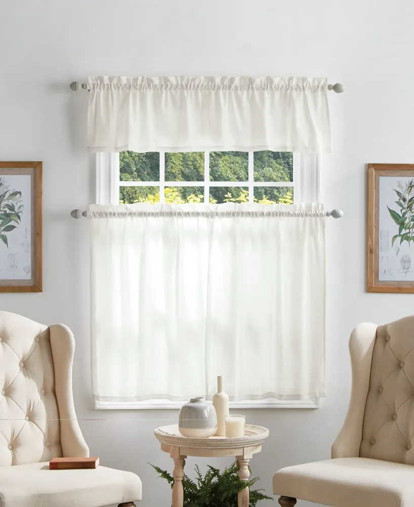 Martha Stewart Collection Bedford Plaid Backtab Blackout Valance & Tiers Set, Created For Macy's