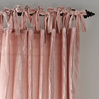 Korena 52" x 84" Tie-Top Crushed Velvet Curtain Panel