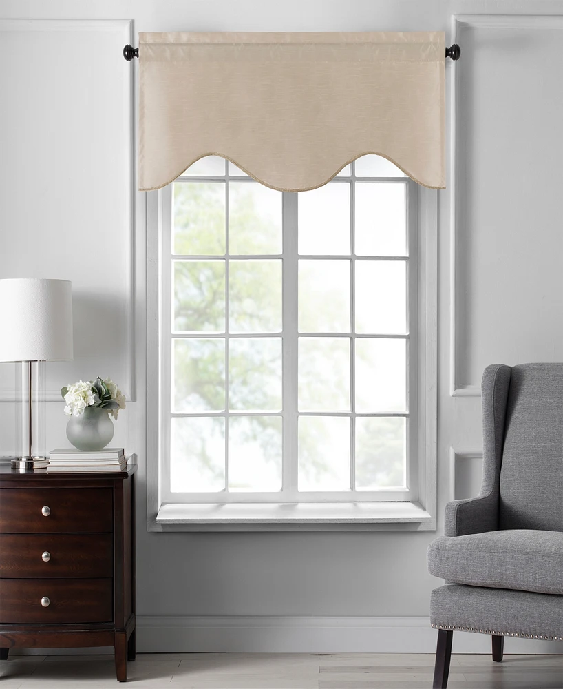 Colette Faux Silk Scalloped Window Valance, 50"x21"