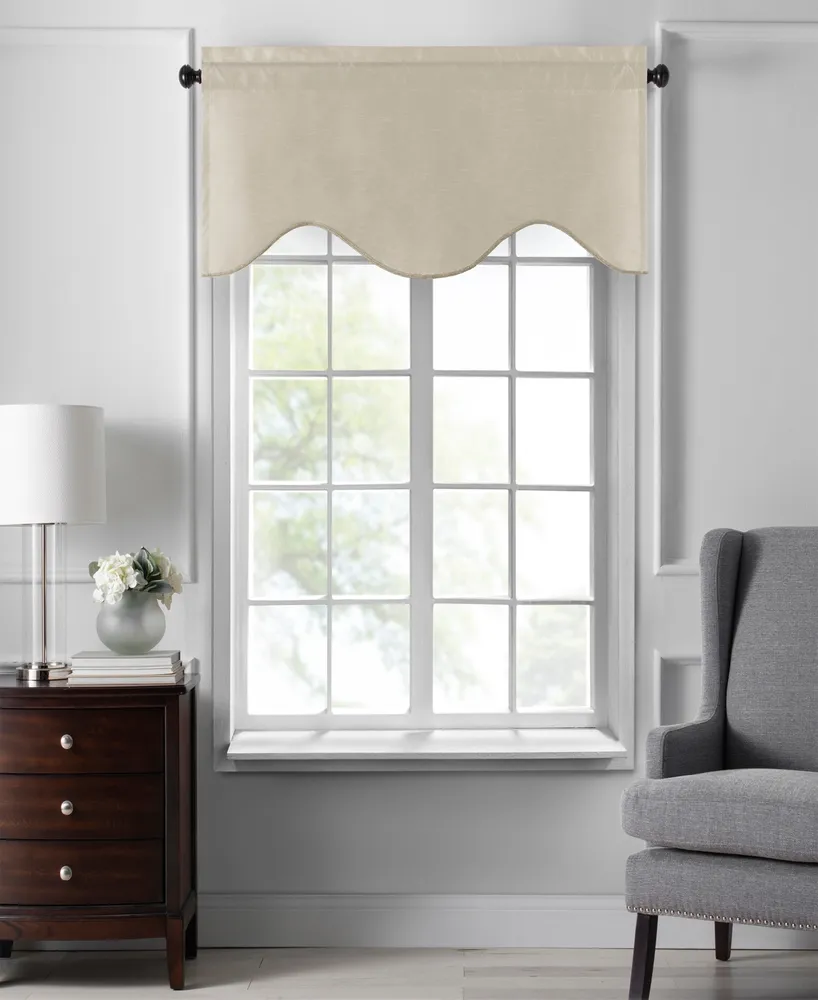 Colette Faux Silk Scalloped Window Valance, 50"x21"