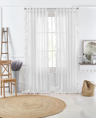 Bella 52" x 84" Sheer Ruffle Curtain Panel