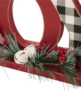 Glitzhome Christmas Plaid Joy Noel Table Decor Set of 2