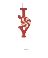 Glitzhome Rusty Metal Joy Noel Yard Stake or Wall Decor Set of 2