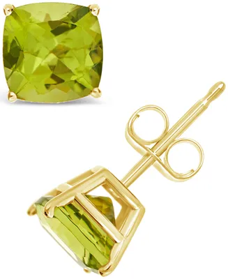 Garnet (3 ct. t.w.) Stud Earrings in 14K Yellow Gold. Also Available in Peridot, Amethyst and Citrine