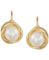 Cultured Freshwater Pearl (6mm) Leverback Earrings in 10k Gold