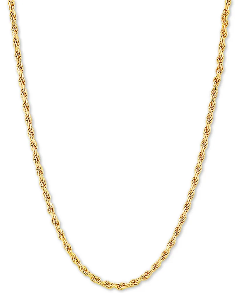 Rope Link 22" Chain Necklace in 18k Gold-Plated Sterling Silver